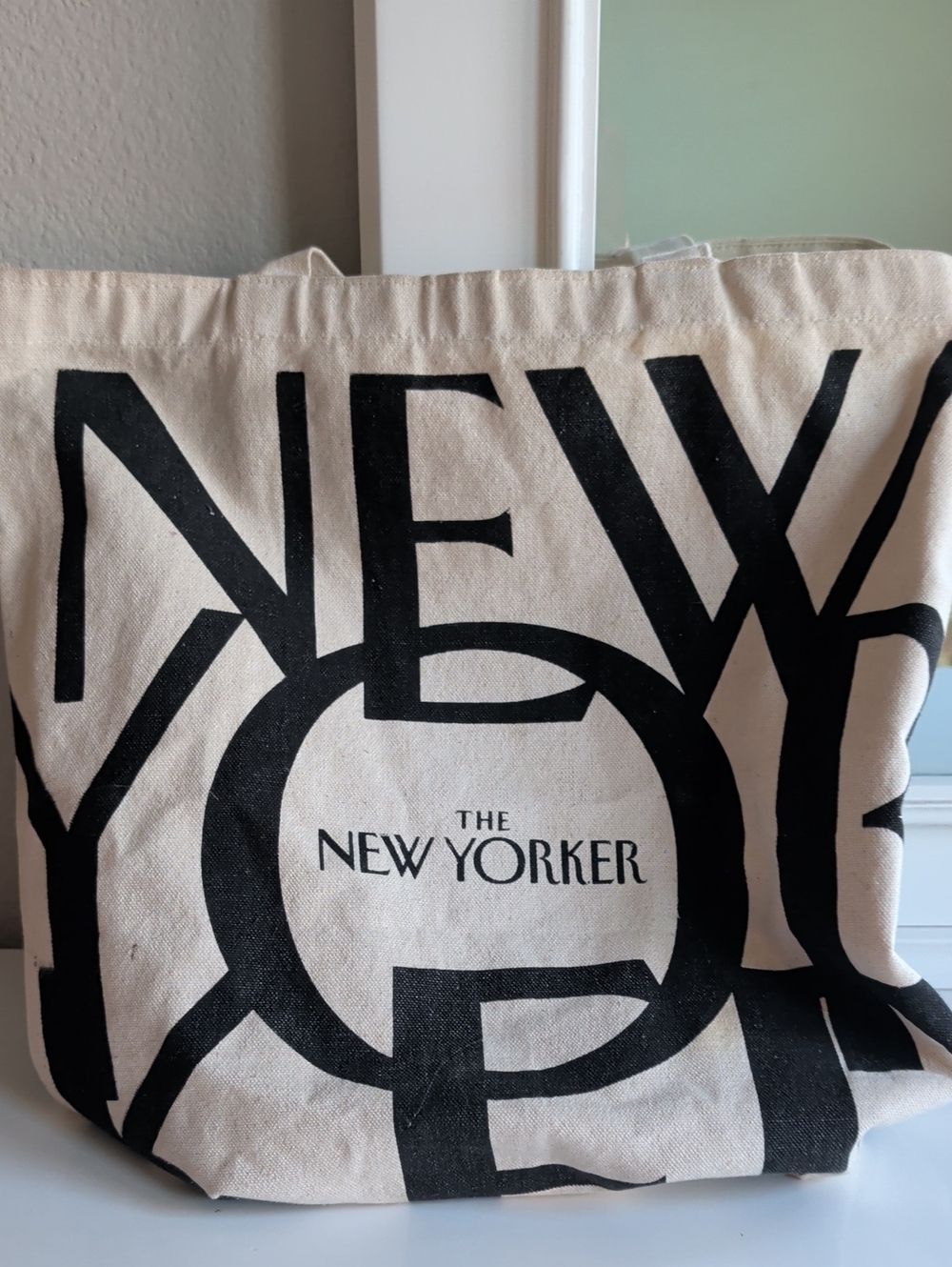 The New Yorker Black & Cream Canvas Tote